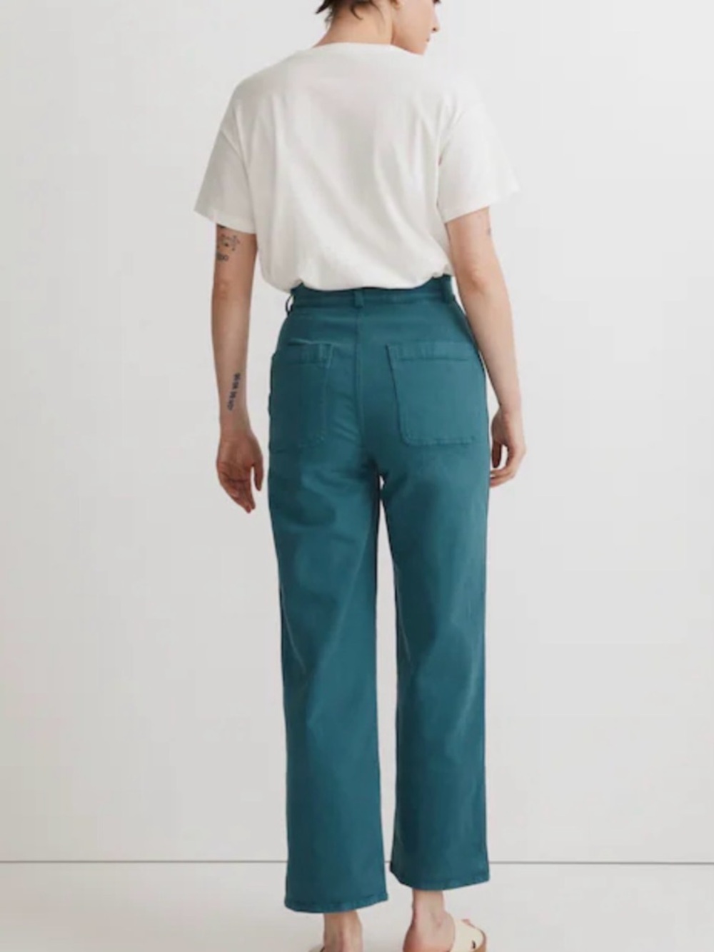 Madewell Emmett 2.0 wide leg crop in coastal sea - Picture 3 of 8